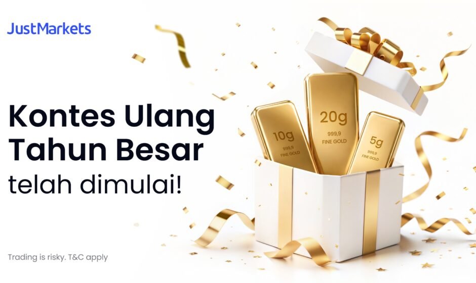 Kontes Anniversary Spesial JustMarkets Dimulai Hadiah $50K+ & Emas Batangan untuk Trader Terbaik
